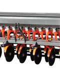 Workhorse 60 Inch 3 Point Seeder For Category One Hitches With 10 Seed Rows Wide 6 Inch Row Spacing And Adjustable Depth.