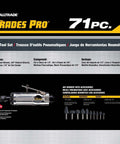 Beefed-Up 71-Piece Pneumatic Air Tool Kit With 1/2 Inch Impact Wrench, 3/8 Inch Ratchet, Air Hammer, Die Grinder, Hose Fittings
