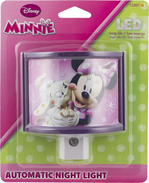 Minnie Mouse Wrap Shade LED Night Light Kid-Friendly Plug-In Wall Night Light With Dusk-To-Dawn Sensor For Kids Bedrooms