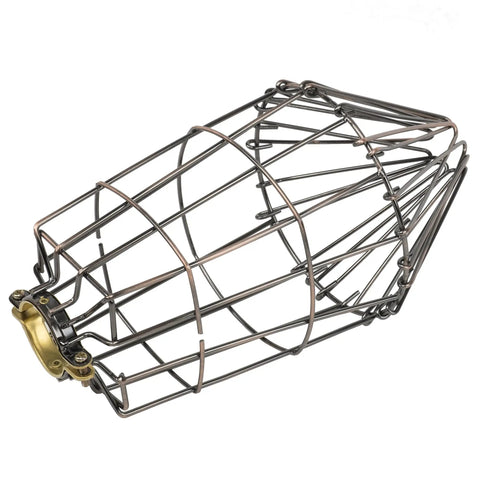 Sharp Bronze Metal Wire Cage Guard For Pendant Lamps With Badass Build Quality And Fly Design No Sweat Setup For Creative Lighting Projects And Chic Ceiling Lamp Shields, adjustable steel guard.