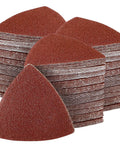 Triangle Sanding Pads Kit For Oscillating Multi Tool 80mm 3 And One Eighth Inch Hook And Loop Sandpaper Set with stacked pads