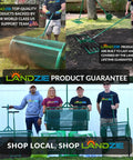 Group holding Stand Up Weeder Tool With 55 Inch Steel Long Handle and green gardening tools with company branding.