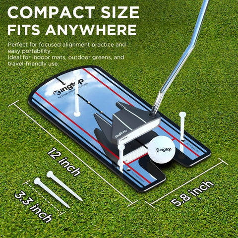Classic Golf Putting Mirror For Alignment And Consistency Training On The Go Portable 12 By 6 Inch Practice Mirror With Tees