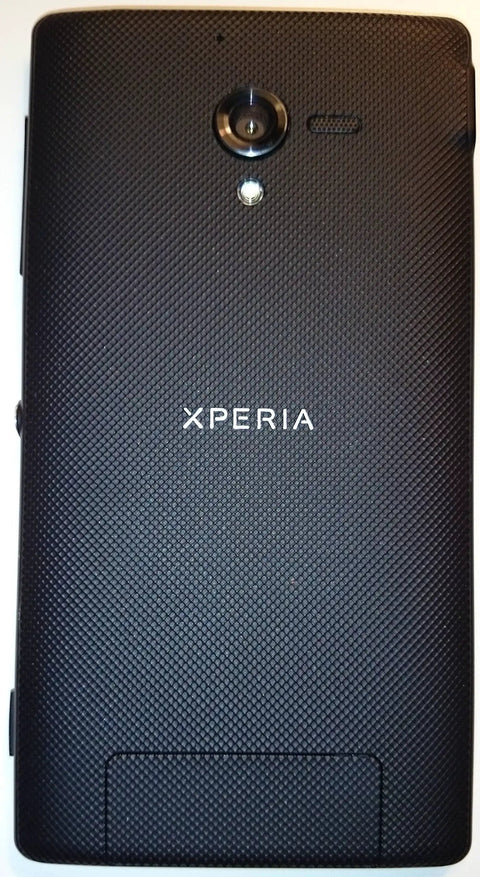 Unlocked Android Smartphone Featuring A Sick 5 Inch Bravia Display And Massive 460 Hour Standby Life With A Clutch 13 Mp Exmor Rs Camera And Dedicated Stamina Battery Mode In Classic Black back view showcasing textured design and camera.