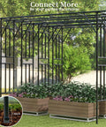 Flat Top Garden Arch Trellis 11 Ft By 9 Ft, Super Large Arbor with climbing plants, outdoor metal garden frame in backyard