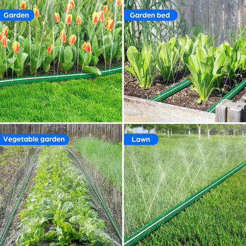 Heavy Duty Sprinkler Hose With Holes 50Ft For Lawn And Garden High Efficiency Watering System With Three Tube Design in garden use