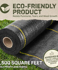 Heavy Duty Weed Barrier Fabric 3.2 Oz 6 X 300 Feet Roll For Greenhouse Floors Garden Rows Raised Beds Yard Gardening And Outdoor Landscape Protection Durable, eco-friendly roll, woven polypropylene, on grass