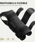 Carpal Tunnel Wrist Brace For Women And Men With Metal Wrist Splint For Hand Support And Pain Relief From Arthritis Tendonitis And Sprains Ideal For Typing And Gaming Right Hand Available In Small Medium And Large Extra Large, black mesh and velcro design shows side view with adjustable straps.