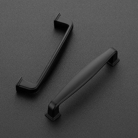 20 Pack Solid Matte Black Cabinet Pulls For Kitchen Cabinets And Drawers Center To Center 3-3/4 Inch on black background