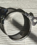 16Pc 304 Stainless Steel Hose Clamps Set with Adjustable Thumb Screw Key, showing single clamp on wood surface.