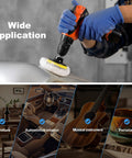 Using Five Piece 3 Inch Wool Buffing Pad Set for Drill With Hook and Loop Backing M10 Adapter on car surface for polishing