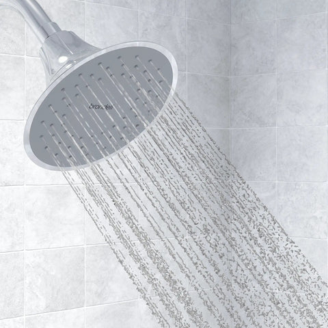 Filtered Shower Head With Chrome Slate Face And Wide Rain Spray For Softer Skin And Hair That Feels Legit 6 Month FF15 Filter Included