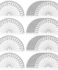Bulk 100 Pack Clear Plastic Protractors 4 Inch Transparent Geometry Measuring Tools Premium Student Academic Essentials Built Different Quality Drafting Kit set of eight protractors