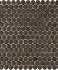 Brownstone Penny Round Porcelain Tile for Floor and Wall, 11 7/8 by 12 5/8 Inches, glazed mesh mounted mosaic with subtle texture