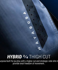 Core 3/4 Thigh Fight Shorts For Men No Gi Jiu Jitsu Blue Large Durable MMA Shorts with side slit detail and Hayabusa logo