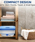 Portable Mini Washing Machine For On The Go Laundry, Lightweight Collapsible Bucket Washer And Dryer, 1kg Capacity, blue, on shelf