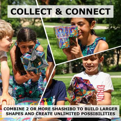 Kids playing with Shape Shifting Puzzle Box With Ultra Strong Magnets Dope STEM Fidget Toy That Transforms Into Over 100 Shapes