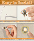 Steps for installing Two Pack Lighted Doorbell Button Replacement For Easy No Fuss Wired Setup Classic Round Rim Button With Lighted Center Silver Finish And Bright Yellow Glow Fits Most Doorbells Simple Install Kit.