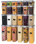 48 Piece Airtight Food Storage Containers Set With Lids, Clear Stackable Pantry Containers For Cereal And Dry Goods, Includes Labels