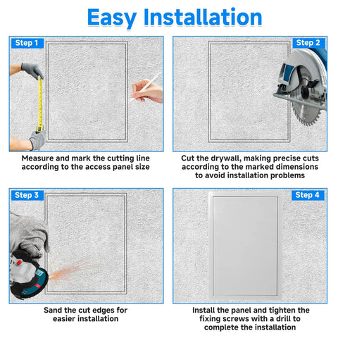 Easy installation guide for Solid As A Rock Metal Access Panel With Screwdriver Latch For 16 By 24 Inch Drywall And Ceiling installations.