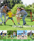 2 Pack 4x3 Feet Portable Kids Soccer Goals For Backyard Practice Pop Up Easy Setup Indoor And Outdoor Training Kit With Size 3 Soccer Ball Cones And Pump For Ages 3 To 12