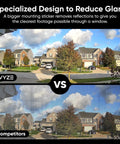 Comparison of No Sweat Window Mount Security Cam With HD WiFi Live Streaming And Rock Solid Color Night Vision against competitors, showcasing reduced glare.