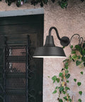 Extra Large Outdoor Wall Lantern In Traditional Style Black Finish 16 Inch Wide By 15 Inch High Weather Resistant Aluminum Shade Wet Location Safe Rustic Barn Porch Light Built To Last mounted beside a black door with vines