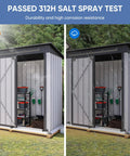Heavy Duty Exterior Barn Door Hardware Kit 6 Ft Wall Mounted Slide Track Built Tough Galvanized Steel With Floor Guide Weather Resistant Black Finish Glides Smooth Fits Standard Doors Hardware Only No Door Included - Salt spray test imagery showing corrosion resistance.