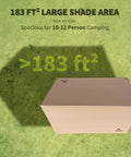 Beefy Heavy Duty Camping Tarp Canopy with Poles, Waterproof 18000mm Rain Shelter, UV Blocking UPF2000+ sun shade set up