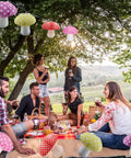 Picnic with Totally Adorable Mushroom Shaped Paper Lanterns Set For Indoor And Outdoor Parties, Forest Jungle Wonderland Theme