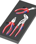 Foam Insert Organizer For Pliers Set Fits KNIPEX 1 3 Pieces in durable two-tone tray with visible pliers for easy grab and go.