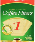 Total Of 200 Natural Brown Cone Coffee Filters For One Cup Electric Cone Makers Pack Of Five Double Crimp Design Eco Friendly Compostable