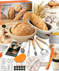 Sourdough Starter Kit With Two Banneton Proofing Baskets Bread Proofing Tool Set Lame And Blades Scrapers Slings Cloth Bag