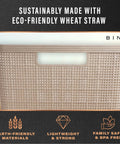 Small Natural Woven Plastic Basket 5 Pack Home Organization Closets Kitchen Bedrooms Space Saving Storage Bins displaying wheat straw texture.