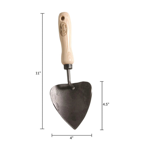 Potting Trowel Built Tough Heavy Duty Garden Tool with Extra Large Curved Blade Tempered Boron Steel Blade Ash Wood Handle 11 Inch
