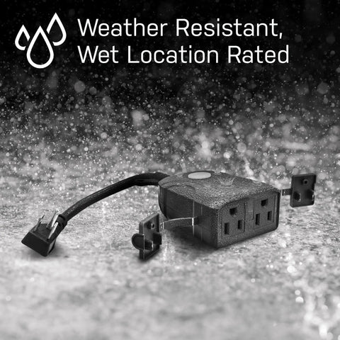 Smart Wifi Enabled Dual Outlet Wall Plug For Outdoor Use 120V 15A Control From Anywhere With App 2 4 GHz WiFi Share Access No Fuss Scheduling For Seasonal Outdoor Lighting And Home Automation