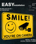Smile Youre On Camera Signs 10x7 Outdoor Aluminum Notice Signs Single Sided Two Pack for wall mounting with pre-drilled holes