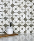 Harmonia Kings Star Nero 13 By 13 Ceramic Floor And Wall Tile Tough As Nails Durability With star patterns and glazed textured finish