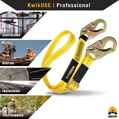 Copperhead Positioning Lanyard 4 To 6 Ft Adjustable No Shock Absorber ANSI OSHA Rated for various professional uses.