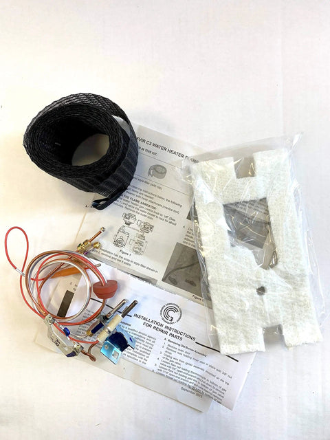 Water Heater Pilot Assembly 100109295 Genuine OEM Replacement For Natural Gas Systems with parts and instructions visible
