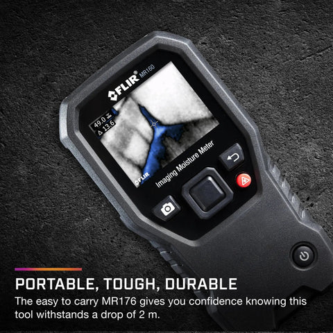 MR160 Imaging Moisture Meter with IGM Tech displaying thermal image on screen