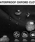 Waterproof Oxford cloth detail of military grade rolling duffle bag, highlighting stain, wear, and water resistance properties.