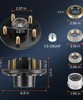Two Youxmoto trailer hub assemblies (5-on-4.5) with bearings and grease seals for 3500-lb axle, Amazon brand