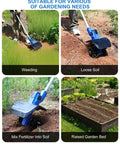 Cordless Garden Tiller 20V No Cord Hassle With 8.6 Inch Cultivator Head used for weeding, soil loosening, fertilizing, and raised beds