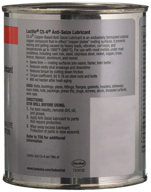 Side view of 1 lb can of Copper Based Anti Seize Lubricant For Gear And Bolts LB 8008 C5A With Copper And Graphite Suspension