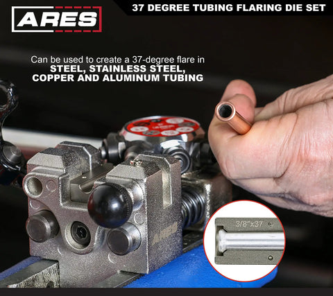 Pro Level 37 Degree Flare Die Set For Brake Line Kits With Seven Fast Swap Forming Dies And Sturdy Turret Base Built To Lay Down Crisp Clean Flares On Standard Brakeline Tubing For Weekend Grinders