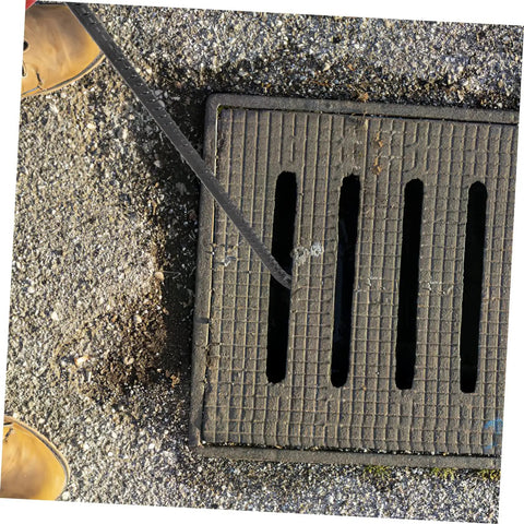 Heavy Duty Manhole Cover Lifter Hook Rock Solid Steel Build With Secure Comfort Handle And Slick T Shape Design For Quick Grate Drain Lid And Roller Shutter Access Without Any Fuss At All near a drain grate.