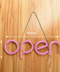 Open Sign For Business Pink 16x6 Inch Attention Grabbing Open Close Display With Low Voltage Bright Lights On Off Switch Pre assembled Hanging Chain For Window Or Wall Decor Attract More Customers hanging on wood wall