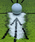 Sequin Tech Golf Mat With Instant Swing Feedback And Ball Impact Analysis showing swing path with golf ball on top