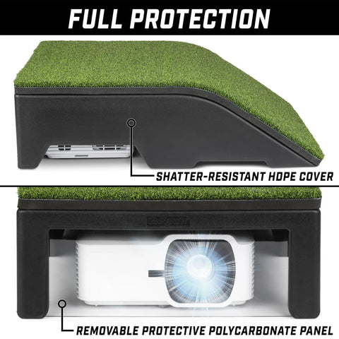 Golf Simulator Projector Cover With Turf Floor Mounted Enclosure for LED Projectors with Durable HDPE Shield